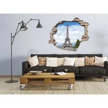 Samolepící dekorace Samolepka na zeď - Samolepka 3D Paříž