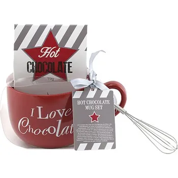 Dárkové sety Sada čokoláda 19 g + hrnek s nápisem červený 500 ml
