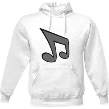 Pánská mikina Pánská mikina s kapucí s potiskem Mikina "Music" - Bílá pánské