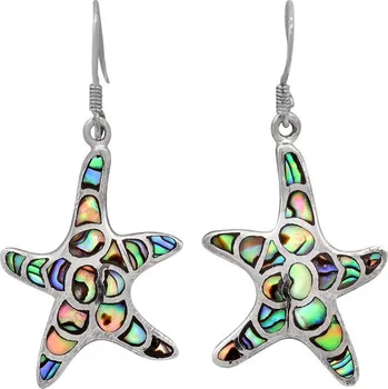 Náušnice Stříbrné náušnice s paua perletí Ag 5,8 g hvězdice