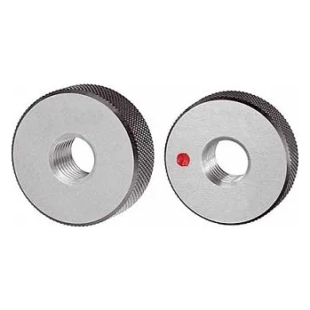 Pevný závitový kroužek pro Whitworthův závit - W 5/8" Sh8. ČSN 254150-55 (Závitový kroužek - kalibr. Dobrý a zmetkový rozměr. Cena za 1 sadu - 2 ks. Škoda Plzeň.)