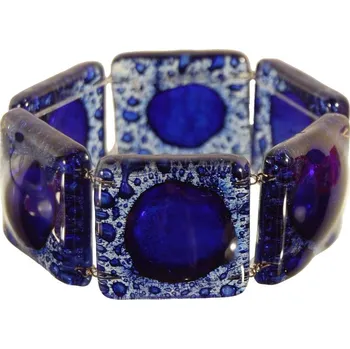 Náramek Skleněný tmavomodrý náramek 0304 - 3x3