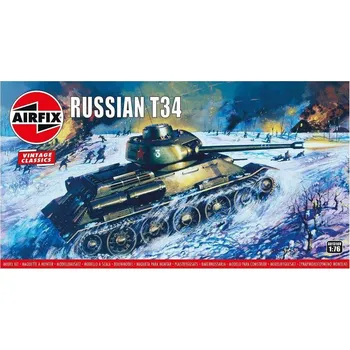 Plastikový model Airfix Classic Kit Vintage Russian T34 Medium Tank 1:76