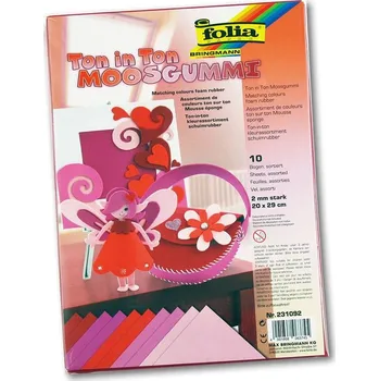 Folia 231092 - Pěnovka Moosgummi - 20 x 29 cm - Tón v tónu - ČERVENÁ