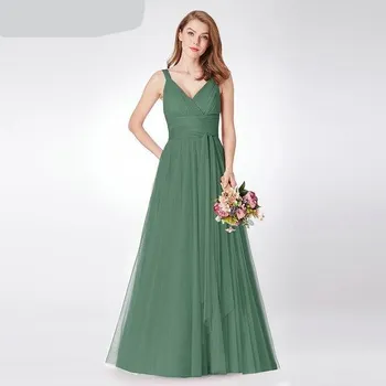 Dámské šaty Ever Pretty Luxusní dlouhé šaty 7303 zelené Velikost: XXXL / 46 / 14 / 18