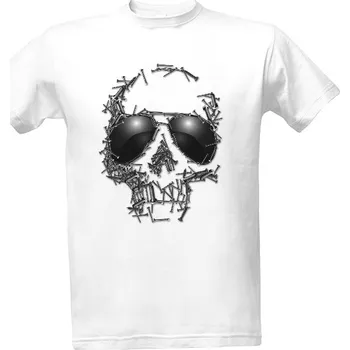 Pánská móda Tričko s potiskem Lebka šrouby hřebíky brýle pánské