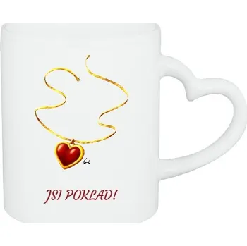 Hrnek srdce s potiskem Jsi poklad