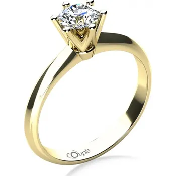 Prsten Couple, Zásnubní prsten May, žluté zlato se zirkonem, vel. 52, prům. 16.6 mm, 585-68-1-4042.0Z00.0.52.001