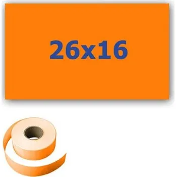 Samolepící etiketa Cenové etikety do kleští, obdélníkové, 26mm x 16mm, 700ks, signální oranžové