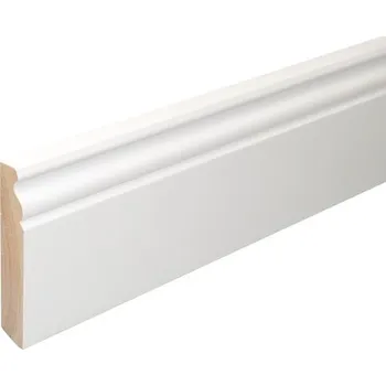 soklová lišta Podlahová lišta Konsta SF380 18 x 96 x 2400 mm smrk bílý lakovaný