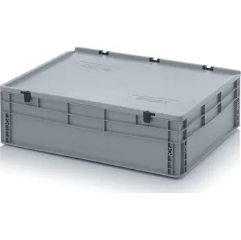 Euro přepravky s víkem 80x60x23,5 cm plný úchyt