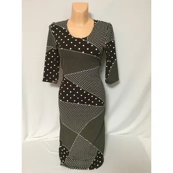 Dámské šaty Trendy šaty s puntiky ASA, Barva Hnědá, Velikost XL 44, Materiál 96% Viskoza 4% Lycra