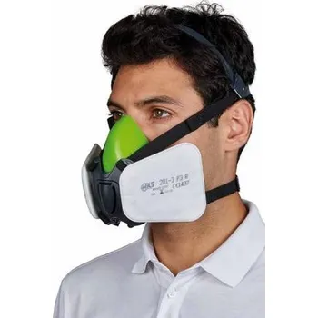 Pracovní rukavice BLS 4000 Respirátor silikonový se dvěma přípojkami na filtr