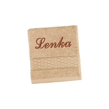 Ručník Ručník se jménem - proužek - tm.béžová 50x100 cm tmavě béžová