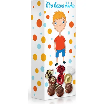 Bonboniéra Selllot, s.r.o., K Hájům 34, 155 00 Praha 5 - Vyrobeno v Itálii Čokoládové plněné pralinky - Pro bezva kluka 84 g