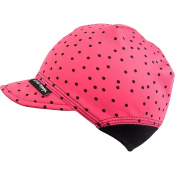 Kšiltovka růžovo-černá softshellová kšiltovka s puntíky