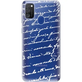 Pouzdro na mobilní telefon Odolné silikonové pouzdro iSaprio - Handwriting 01 - white - Samsung Galaxy M21