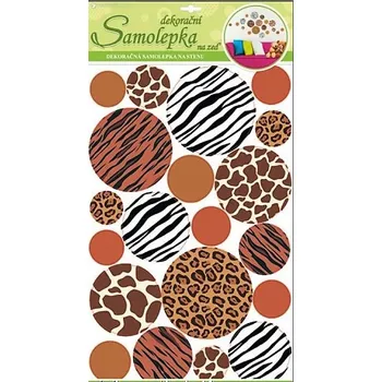 Samolepící dekorace Samolepky na zeď safari kolečka, 60x33 cm