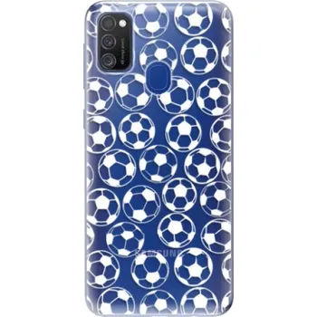 Pouzdro na mobilní telefon Odolné silikonové pouzdro iSaprio - Football pattern - white - Samsung Galaxy M21