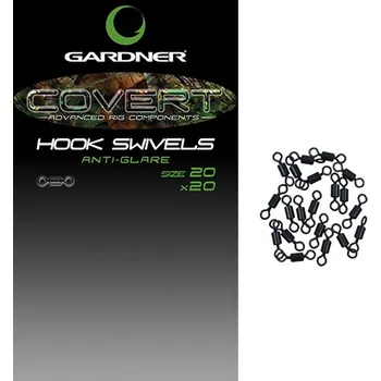 Gardner Obratlíky Covert Mini Rig Swivels 20 ks-Velikost 20
