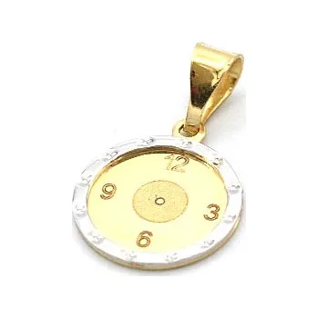 Přívěsek Zlatý přívěsek hodiny dvě barvy zlata 0,75g