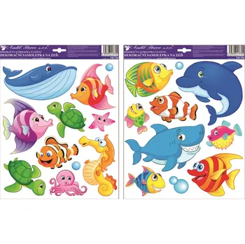 Samolepící dekorace Samolepky na zeď mořský svět 33 x 29 cm