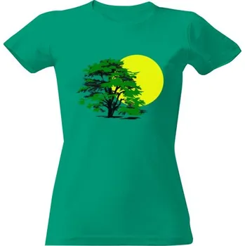 Dámské tričko Tričko s potiskem Strom a sluníčko dámské