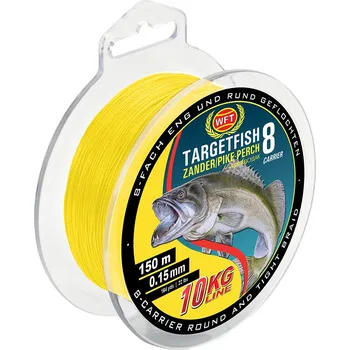 WFT Splétaná Šňůra Targetfish 8 Žlutá 150 m - 0,12 mm - 8 kg