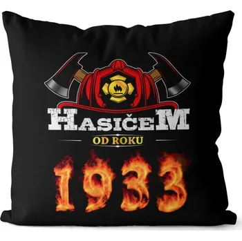 Dekorativní polštářek Polštář Hasičem od roku (Velikost: 55 x 55 cm, rok: 1933)