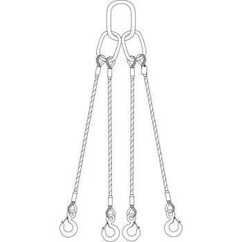 Lany Vázací ocelové lano - čtyřhák Lano - průměr: 8 mm, Délka: 1 m