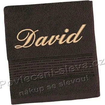 Ručník Ručník se jménem - pruh - tm.hnědá 50x100 cm tm.hnědá