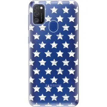 Pouzdro na mobilní telefon Odolné silikonové pouzdro iSaprio - Stars Pattern - white - Samsung Galaxy M21