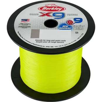 Berkley Splétaná Šňůra X9 Fluro Green-Průměr 0,30 mm / Nosnost 31,5 kg