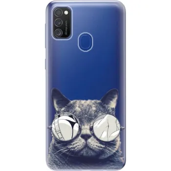 Pouzdro na mobilní telefon Silikonové pouzdro iSaprio - Samsung Galaxy M21 - Crazy Cat 01 (Odolný silikonový kryt, obal, pouzdro iSaprio - Samsung Galaxy M21 - Crazy Cat 01 - skvělá ochrana a pružnost, stylový UV potisk, lehkost, tiskne se v České republice)