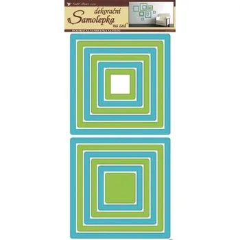 Samolepící dekorace Samolepky na zeď čtverce zelenomodré, 60x32 cm