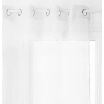 Atmosphera Polyester závěs, bílá a jemně zatemňovací, snadno se instaluje díky kovovému kroužku,