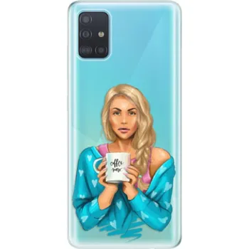 Pouzdro na mobilní telefon Odolné silikonové pouzdro iSaprio - Coffe Now - Blond - Samsung Galaxy A51