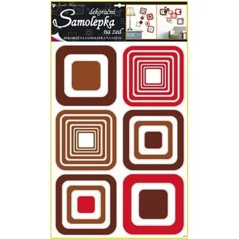 Samolepící dekorace Samolepky na zeď čtverce hnědé, 60x42cm
