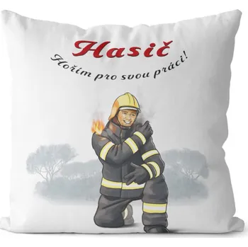Dekorativní polštářek Polštář Hořím pro práci (Velikost: 40 x 40 cm)
