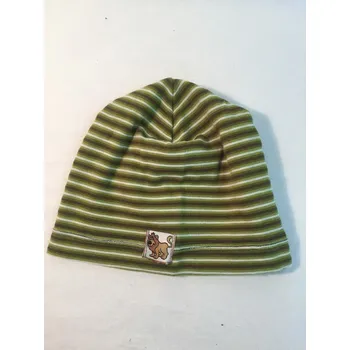 Čepice Zelená proužkovaná čepička, velikost 80/86, Barva Olivově zelená, Složení materiálu 85% bavlna 5% elastan
