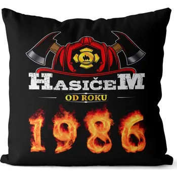 Dekorativní polštářek Polštář Hasičem od roku (Velikost: 40 x 40 cm, rok: 1986)