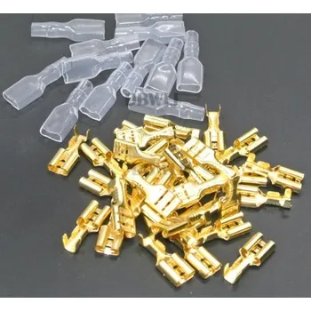 Auto elektroinstalace Konektor plochý 4,8mm zásuvka 0,5-1,5mm2 s izolací