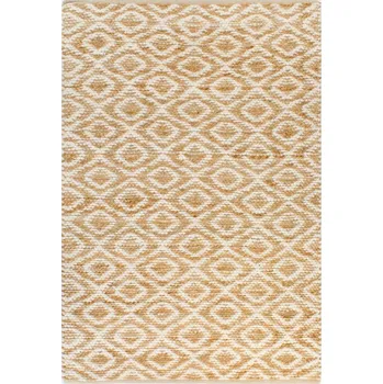 Koberec vidaXL ručně tkaný kusový koberec z juty přírodní a bílý 120 x 180 cm 