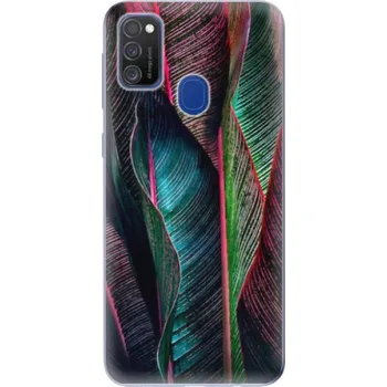 Odolné silikonové pouzdro iSaprio - Black Leaves - Samsung Galaxy M21