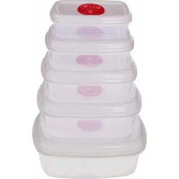 Keramický dřez 5five Simply Smart Sada dóz na potraviny, 5 velikostí, plastové