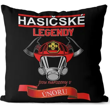 Dekorativní polštářek Polštář Hasičské legendy – měsíce (Velikost: 40 x 40 cm, Měsíc: 02 - Únor)