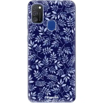 Pouzdro na mobilní telefon Silikonové pouzdro iSaprio - Samsung Galaxy M21 - Blue Leaves 05 (Odolný silikonový kryt, obal, pouzdro iSaprio - Samsung Galaxy M21 - Blue Leaves 05 - skvělá ochrana a pružnost, stylový UV potisk, lehkost, tiskne se v České republice)