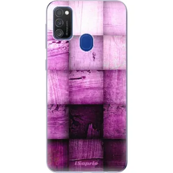 Pouzdro na mobilní telefon Odolné silikonové pouzdro iSaprio - Purple Squares - Samsung Galaxy M21