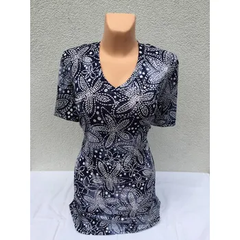 Dámská tunika Halenka VÁŘA modrá se vzorem, Barva Jako na obrázku 2, Velikost L 42 , Materiál 98% Polyester 2% Lycra