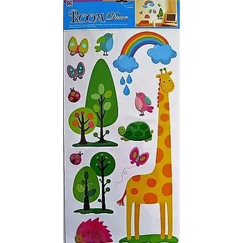 Samolepící dekorace Pokojová dekorace 69x32 cm - žirafa s plastickým dekorem